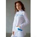 Медицинский женский костюм Милана с отделкой бирюза фото