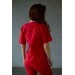 Медицинский женский костюм аИста красный фото