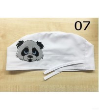 Шапка медична біла з вишивкою панда