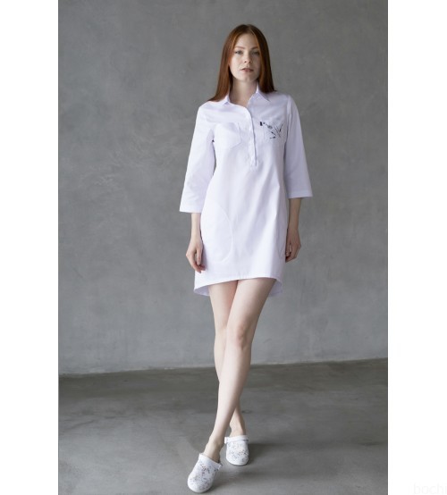 Медицинская блуза Алана чисто-белая (20812)